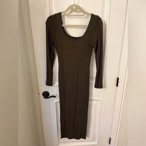 Naked Wardrobe body contouring, olive green dress